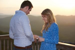 Robinson Engagement Photo. The proposal took place at McCloud Mountain Overlook.