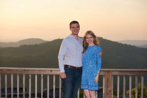 Robinson Engagement Photo. The proposal took place at McCloud Mountain Overlook.