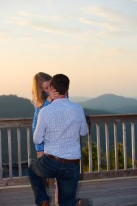 Robinson Engagement Photo at McCloud Mountain. The answer was YES. Kiss
