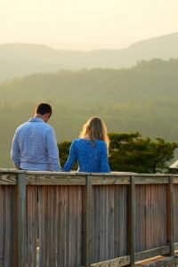 Robinson Engagement Photo at McCloud Mountain. Moments before the question.