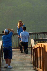 Robinson Engagement Photo at McCloud Mountain. Photographer Dwayne Hickson photographing the question. "Will You Marry Me"