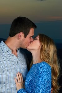 Robinson Engagement Photo at McCloud Mountain. The kiss.
