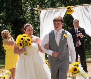 Dallas and Taylor wedding. Exiting