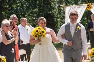 Dallas and Taylor wedding. Exiting